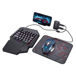 Лидер продаж, TWOLF TF900, Механическая игровая Проводная Одиночная клавиатура и мышь с конвертером для телефона, игра в курицу - Product Image 1