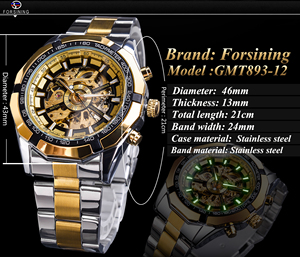 <span class=keywords><strong>Orologio</strong></span> Automatico Scheletrato <span class=keywords><strong>da</strong></span> Uomo Forsining, Orologi Meccanici Scheletrati Dorati, Grandi Orologi <span class=keywords><strong>da</strong></span> <span class=keywords><strong>Polso</strong></span> <span class=keywords><strong>Vintage</strong></span> di Lusso in Acciaio Inossidabile per Uomo - Product Image 4