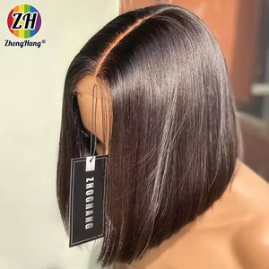 Pelucas de Cabello Humano Vietnamita Sin Pegamento 13x4 SDD Doble Trama, Peluca de Cabello Virgen Vietnamita con Encaje Frontal HD, Peluca Bob de Cabello Humano para Mujeres Negras - Product Image 1