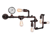 Lampes suspendues design 5 têtes style steampunk lampe rétro pipe à eau décoration d'ambiance