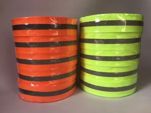 Tira de ajuste de seguridad de advertencia reflectante de 5 CM, cinta fluorescente de poliéster para coser, Reflector de Material de poliéster, cinta de tela brillante - Product Image 3