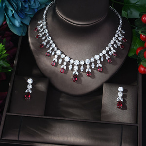 HIBRIDE Brillant AAA Cubique Zircone Collier De Mariée <span class=keywords><strong>Ensemble</strong></span> De Bijoux <span class=keywords><strong>pour</strong></span> Femmes Robe De Mariée Accessoires <span class=keywords><strong>Ensemble</strong></span> De Bijoux N-1173 - Product Image 2