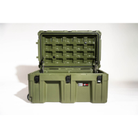Boîte de rangement pour outils de camion en LLDPE robuste de 150 L personnalisable, caisse de transport rotomoulée avec support ODM, utilisation en camping