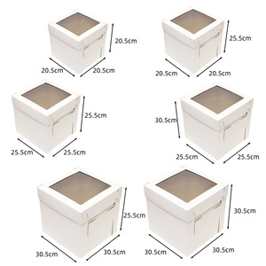 Offre Spéciale taille personnalisée cuisson carré grand Dessert pâtisserie mariage <span class=keywords><strong>anniversaire</strong></span> gâteau transporteur papier gâteau emballage boîte avec fenêtre transparente - Product Image 6