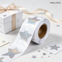 Autocollants étoiles à cinq branches holographiques irisés, étiquettes autocollantes irisées, pour sceller les cadeaux, récompenses pour enfants, décoration artisanale UV