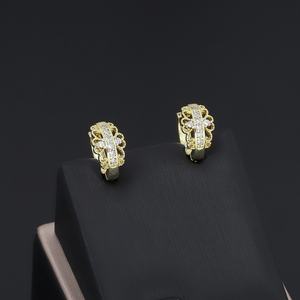 JXX New Design 14K Gold Plated Huggie <b>Earrings</b> Geometric Zircon <b>Earrings</b> for Women Trendy Jewelry for Gifts - Product Image 6
