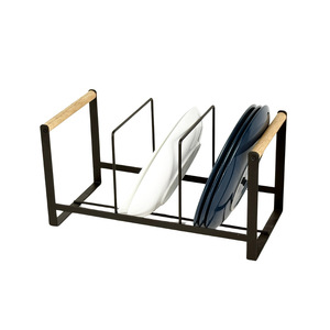 Japanese Style Dish <b>Rack</b> With Three Compartments For <b>Plates</b> And Dishes Desktop Storage Organizer For Kitchen Use - Product Image 4