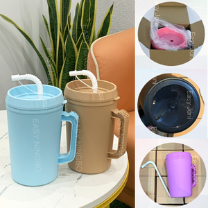 Tazza da Viaggio in Plastica Glitterata da 34oz (2026), Tazza Termica a Doppia Parete da 34oz, Mega Tumbler da Viaggio per Caffè con Manico - Product Image 2