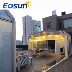 بيت زجاجي صيني حديث كبير لجميع المواسم ، بيت زجاجي ، فيلا من الألومنيوم مسبق الصنع ، زجاج مزدوج مزجج مزدوج ، زجاج منخفض - Product Image 2