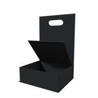 Caja de Regalo de Cartón Rígido de Lujo con Impresión Personalizada, Cierre Magnético Negro Mate, para Empaque de Cosméticos y Cuidado de la Piel
