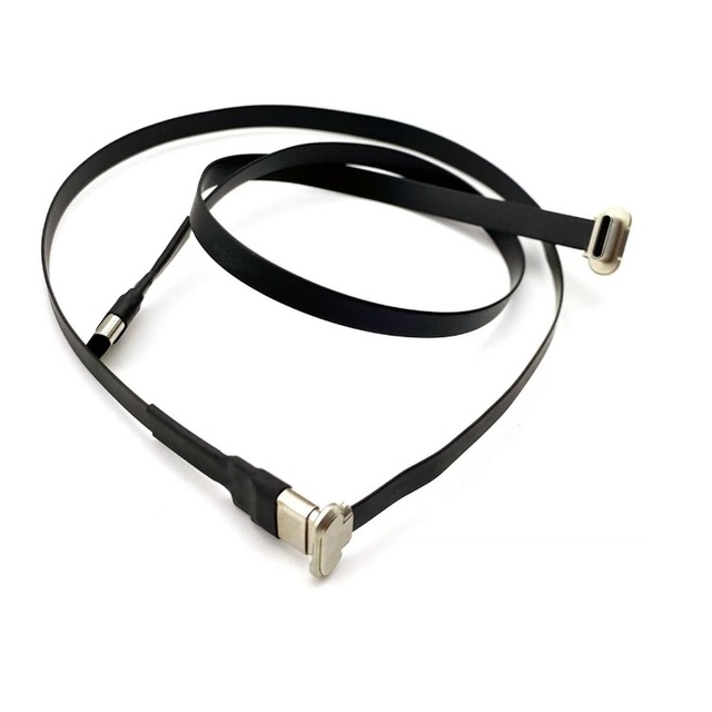 Type C Flat Cable 90 Degree Male to Female USB Type C Extension Cable 30cm