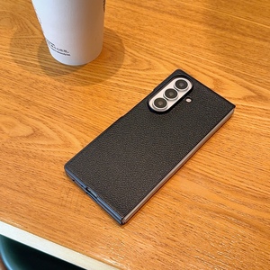 Funda rígida de cuero con diseño de lichi negro, anticaídas, para Samsung <span class=keywords><strong>Galaxy</strong></span> zfold8ultra zfold7 zfold6 zfold5 <span class=keywords><strong>zfold4</strong></span> w26 w24 - Product Image 6
