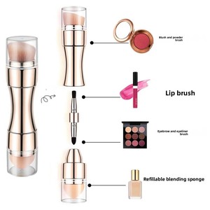4 in 1 Makeup Brush Set Eyeshadow Eye Lip Face Foundation Concealer Blush <b>Mini</b> Travel Portable Cosmetic Brush <b>Kit</b> for Women - Product Image 1
