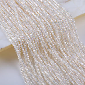 Vente directe d'usine Perles d'eau douce naturelles en forme de mètre AK de 3,5 à 4 mm pour colliers semi-finis en perles Xiaomi, en vrac - Product Image 4