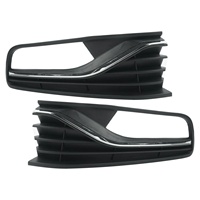 OEM-Style Linke & Rechte Vordere Stoßstangen-Nebelscheinwerferabdeckung Grillblende Unterer Kühlergrill mit Chrom-Zierleiste für VW Polo 6R 2014-2017