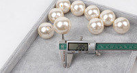 Perles rondes en plastique ABS de grande taille YWJC 30 mm 40 mm avec trou, blanches, imitation perle ABS