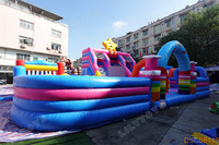 Lilytoys Prix d'usine Aire de jeux gonflable pour enfants Parc d'attractions gonflable Ville de divertissement gonflable pour l'extérieur