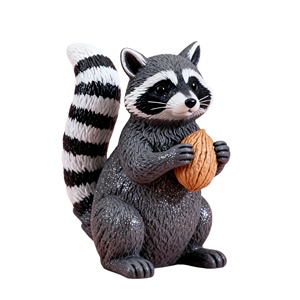 Raccoon Glitterato Fantasioso con Noci in Resina Personalizzata, Ideale per Decorazioni Forestali e Affascinanti Esposizioni - Product Image 1