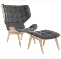 Chaise de salon danoise bon marché salon rembourré en bois courbé chaise d'appoint mammouth salon