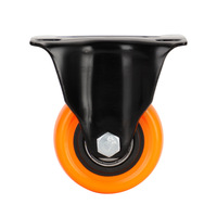 Roulettes pivotantes rigides pour meubles légers de petite taille, 3 pouces, 1,5 pouce, 2 pouces, 2,5 pouces, roulettes en PP orange