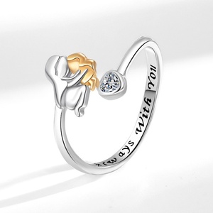 PK 2026 New Fashion Hot-selling Copper <strong>Mother</strong> <strong>and</strong> <strong>Daughter</strong> Hugging Warm <strong>Mother's</strong> Day Gift Love Jewelry Electroplated Open <strong>Ring</strong> - Product Image 1