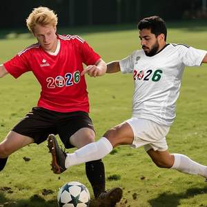 Camiseta Deportiva Personalizada con Transferencia Térmica para Fanáticos del Fútbol, Manga Corta, Cuello Redondo, para la Copa Mundial de Fútbol 2026, Color Personalizado - Product Image 2