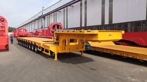 Công suất cao 30-80 tấn 10-trục cổ ngỗng lowboy bán Trailer đa trục hàng hóa Giao thông vận tải thủy lực - Product Image 4