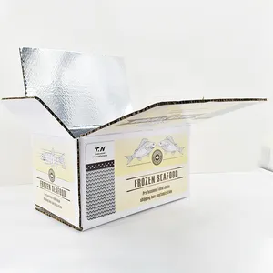 Custom Insulated Packaging Shipping Boxes For Frozen Seafood Shrimp And Beef Meat Using Corrugated Board (Tt518)