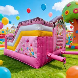 Gorila inflable con tema de Parque Infantil de caramelo Rosa personalizado, castillo hinchable para niños, casa de rebote - Product Image 6