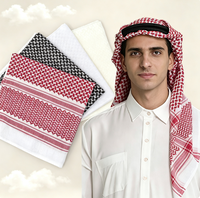 Boran 100% Polyester Chiffon Sérigraphié à Carreaux Écharpe Hijab Unisexe Respirante Doux pour la Peau Moyen-Orient