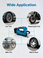 18V Battery Powered Cordless Air Inflator Portable Digital Tire Pump Auto Tyre Inflation Compressor for Car Bicycle