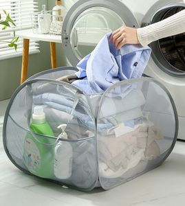 Versatile Foldable <b>Laundry</b> Basket in Square Shape 90L Made of Durable Nylon <b>Mesh</b> - Product Image 4