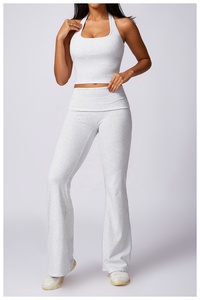 Di alta qualità Activewear traspirante 4 vie elasticizzato in <span class=keywords><strong>cotone</strong></span> Spandex Yoga canottiere da palestra allenamento Yoga da donna - Product Image 4