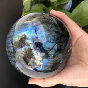 4-7Cm Natural Crystal Labradorite Ball Quartz Massage Polished Reiki Healing Exquisite Moonstone Ore Souvenirs Sphere Ball