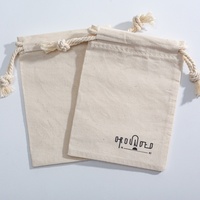 Logo personnalisé imprimé coton recyclable lin sac à cordon petit sac poussière coton pochette à bijoux