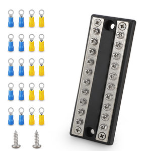 100A 48V DC Dual Bus Power Distribution Block Bloque <span class=keywords><strong>de</strong></span> terminales <span class=keywords><strong>de</strong></span> barra colectora <span class=keywords><strong>de</strong></span> alta potencia para sistemas <span class=keywords><strong>de</strong></span> energía solar <span class=keywords><strong>de</strong></span> coche RV barco - Product Image 6