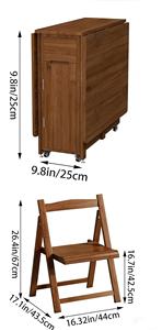 <span class=keywords><strong>โต๊ะ</strong></span>รับประทานอาหารแบบพับ<span class=keywords><strong>ได้</strong></span>สไตล์โมเดิร์นกลางศตวรรษ สำหรับ 4 ที่นั่ง พร้อมเก้าอี้<span class=keywords><strong>พับ</strong></span><span class=keywords><strong>ได้</strong></span> ทำจากไม้หวายแบบใหม่ ประหยัดพื้นที่ สามารถเก็บ<span class=keywords><strong>ได้</strong></span>ในโต๊ะ - Product Image 2