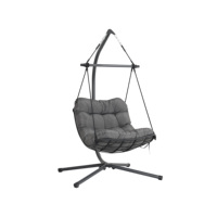 Fauteuil suspendu moderne avec support en acier thermolaqué, coussin en polyester 180g et coton PP, mobilier d'extérieur, balançoire
