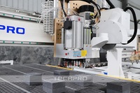 Routeur CNC multifonctionnel à 3 broches ATC avec banc de perçage horizontal et lame de scie à rotation de broche ATC