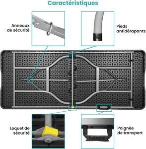 Nhà Máy Di Động Bán Hàng Trực Tiếp Đảng Bàn Và Ghế Có Thể Điều Chỉnh Gấp Bảng Hình Chữ Nhật Nhựa Di Động Gấp Bảng - Product Image 4