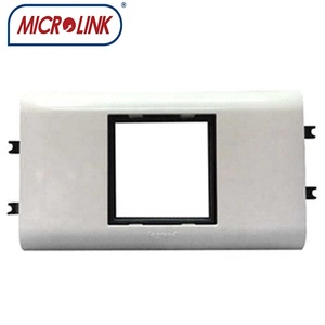 Plaque frontale <span class=keywords><strong>RJ45</strong></span> en métal de type français 195*50MM pour support <span class=keywords><strong>Legrand</strong></span>, compatible avec les connecteurs modulaires <span class=keywords><strong>RJ45</strong></span> 45*45MM/45*22.5MM, 2/4/6/8 ports - Product Image 4