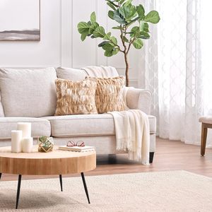 Double-Sided Faux Fur Plush Decorative <strong>Throw</strong> Pillow Covers Ruched Soft Minky Couture <strong>Cushion</strong> for Sofa <strong>Couch</strong> Bedroom Home Use - Product Image 3