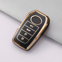 Funda de TPU con Borde Dorado para Llave de Toyota Crown Prado RAV4 Frontlander, Cubierta para Control Remoto de 4 Botones, Accesorio al por Mayor