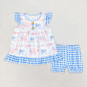 Conjuntos de Ropa de Verano con Lazos para Hermanos, Bebés Niñas y Niños, para el 4 de Julio - Product Image 2