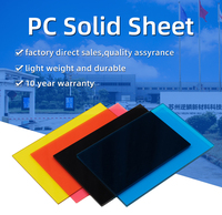 Plaque solide en polycarbonate transparente résistante aux intempéries, anti-UV, 0,8-20 mm