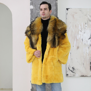 Eccellente <span class=keywords><strong>Cappotto</strong></span> <span class=keywords><strong>in</strong></span> Vera <span class=keywords><strong>Pelliccia</strong></span> di Coniglio Rex <span class=keywords><strong>con</strong></span> Grande <span class=keywords><strong>Collo</strong></span> <span class=keywords><strong>in</strong></span> <span class=keywords><strong>Pelliccia</strong></span> di Procione per <span class=keywords><strong>Uomo</strong></span> - Product Image 2