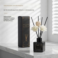 Diffuseur de parfum sans flamme en bâtonnets, 50 ml, bouteille carrée grise, pour chambre et salon, parfum d'ambiance décoratif haut de gamme, vente en gros