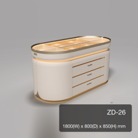 Meuble îlot de rangement en cuir avec buffet en cuir microfibre, taille personnalisée pour WIR, hôtel, villa