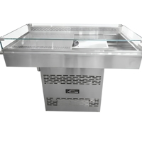 Vitrine réfrigérée pour supermarché, comptoir de présentation de produits surgelés, table de présentation de fruits de mer et de produits glacés