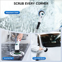 Brosse de nettoyage électrique sans fil Type-C 2500 mAh pour la cuisine, la salle de bain et le nettoyage de la voiture, brosse rotative électrique extensible